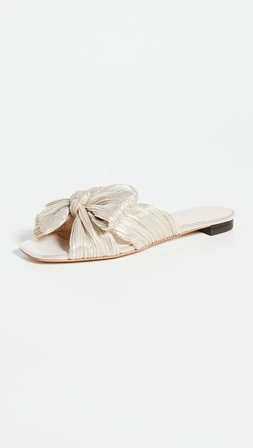 Loeffler Randall Daphne Pleated Bow Slides - Image 6