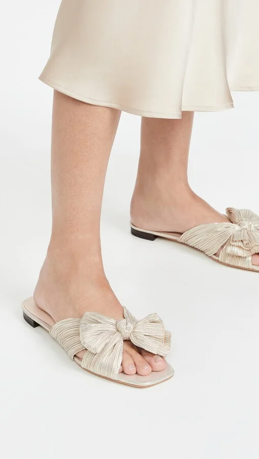 Loeffler Randall Daphne Pleated Bow Slides - Image 7