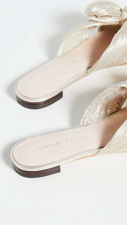 Loeffler Randall Daphne Pleated Bow Slides - Image 8