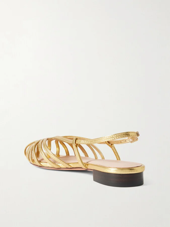 Loeffler Randall - Devon Metallic Leather Sandals - Gold - Image 3