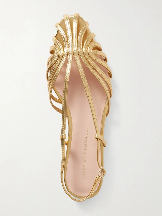 Loeffler Randall - Devon Metallic Leather Sandals - Gold - Image 5