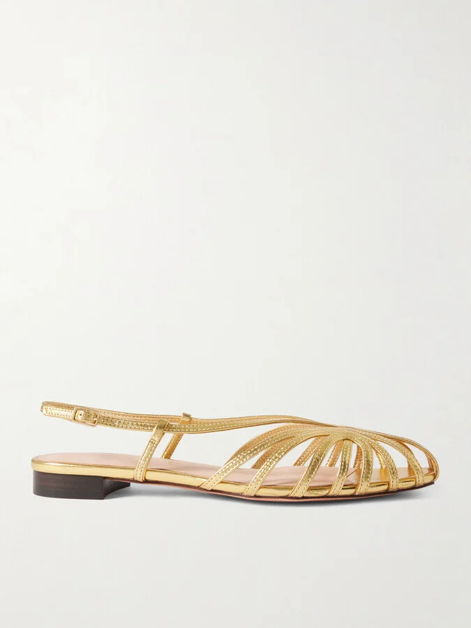 Loeffler Randall - Devon Metallic Leather Sandals - Gold