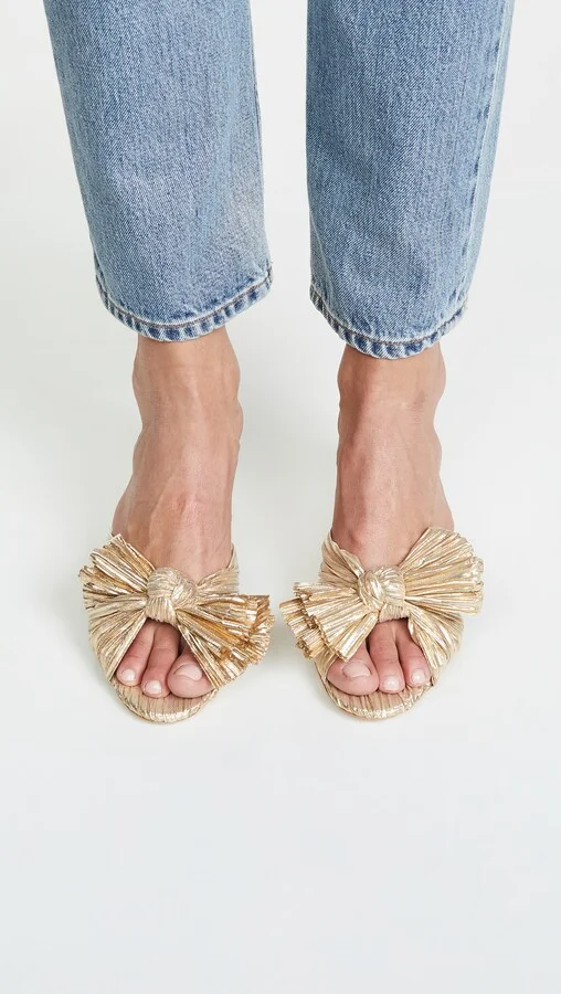 Loeffler Randall Emilia Pleated Bow Sandals - Image 3