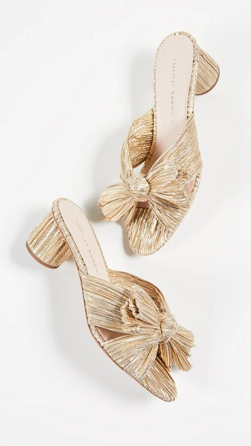 Loeffler Randall Emilia Pleated Bow Sandals - Image 5