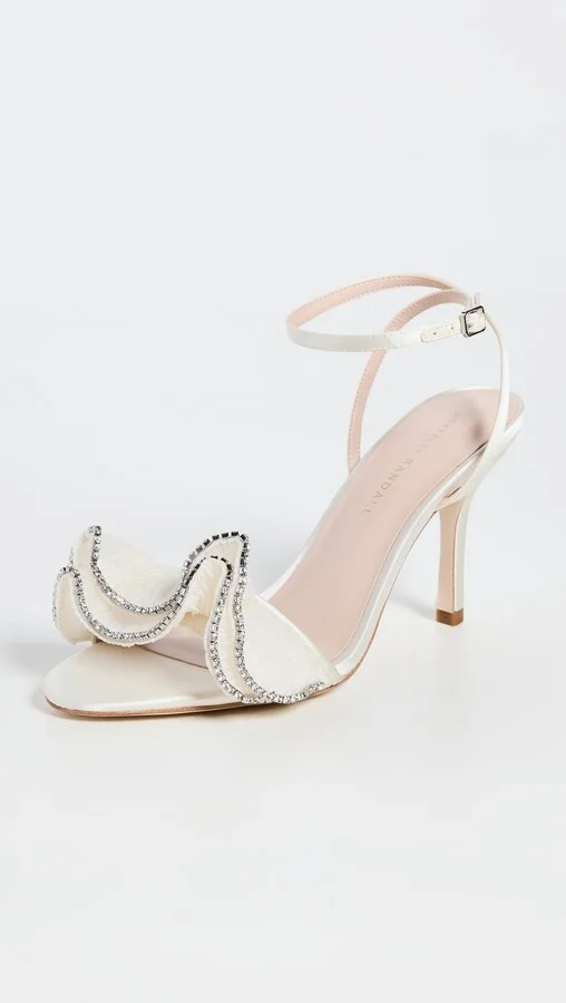 Loeffler Randall Estella Pleated Ruffle High Heel Sandals with Ankle Strap - Image 2