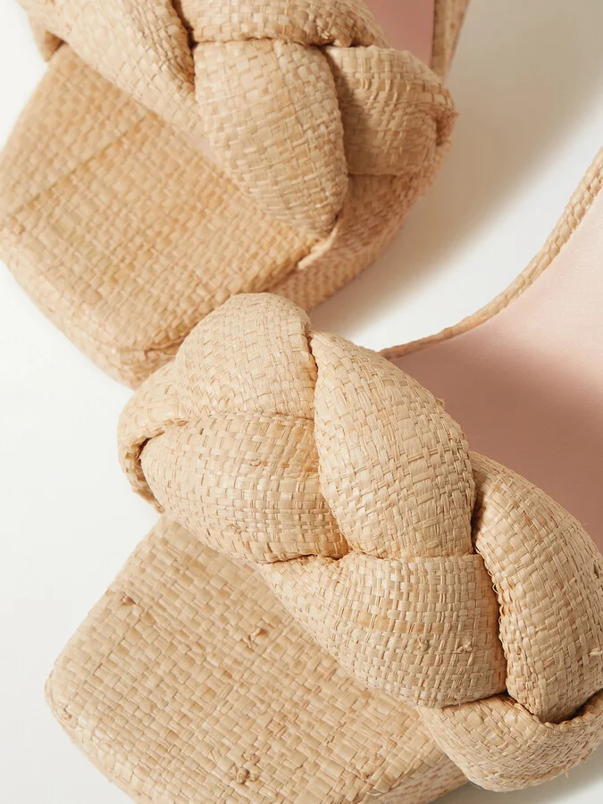 Loeffler Randall - Fae Braided Raffia Platform Sandals - Neutrals - Image 4
