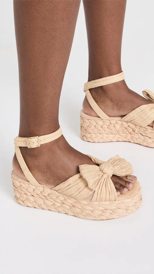 Loeffler Randall Gaby Pleated Bow Bow Braided Espadrilles - Image 3