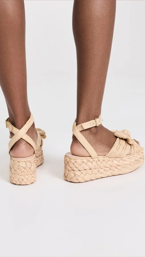 Loeffler Randall Gaby Pleated Bow Bow Braided Espadrilles - Image 5