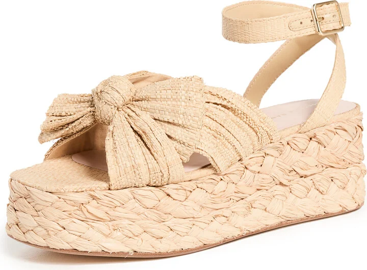 Loeffler Randall Gaby Pleated Bow Bow Braided Espadrilles