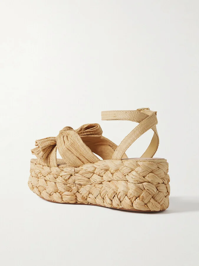 Loeffler Randall - Gaby Raffia Platform Sandals - Neutrals - Image 3