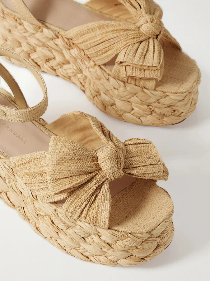 Loeffler Randall - Gaby Raffia Platform Sandals - Neutrals - Image 4
