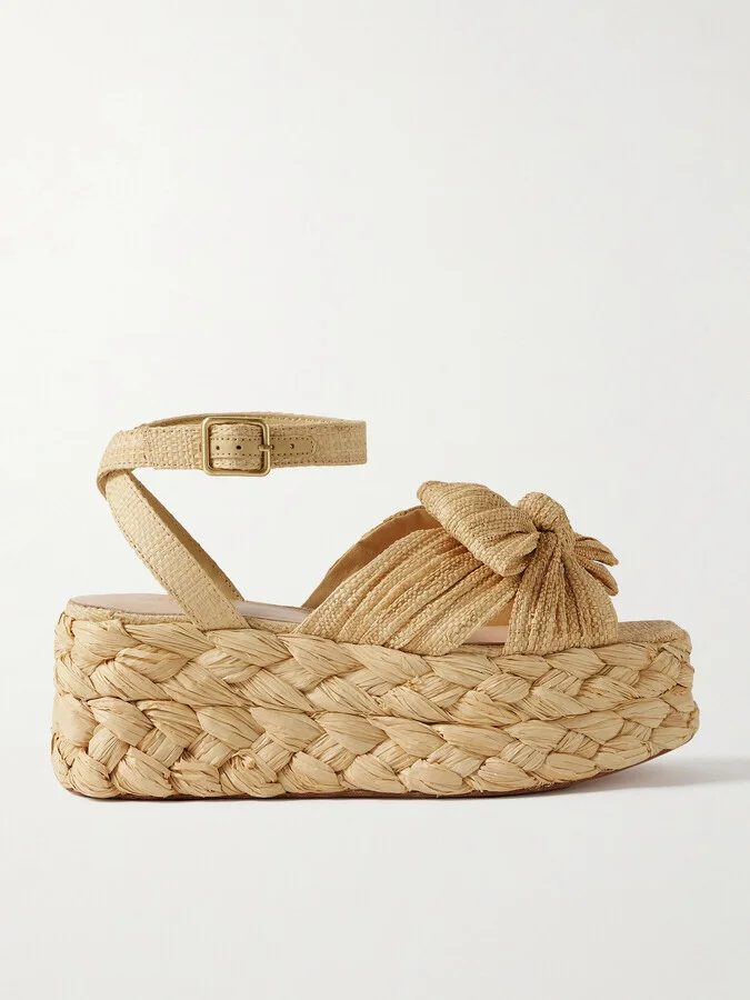 Loeffler Randall - Gaby Raffia Platform Sandals - Neutrals