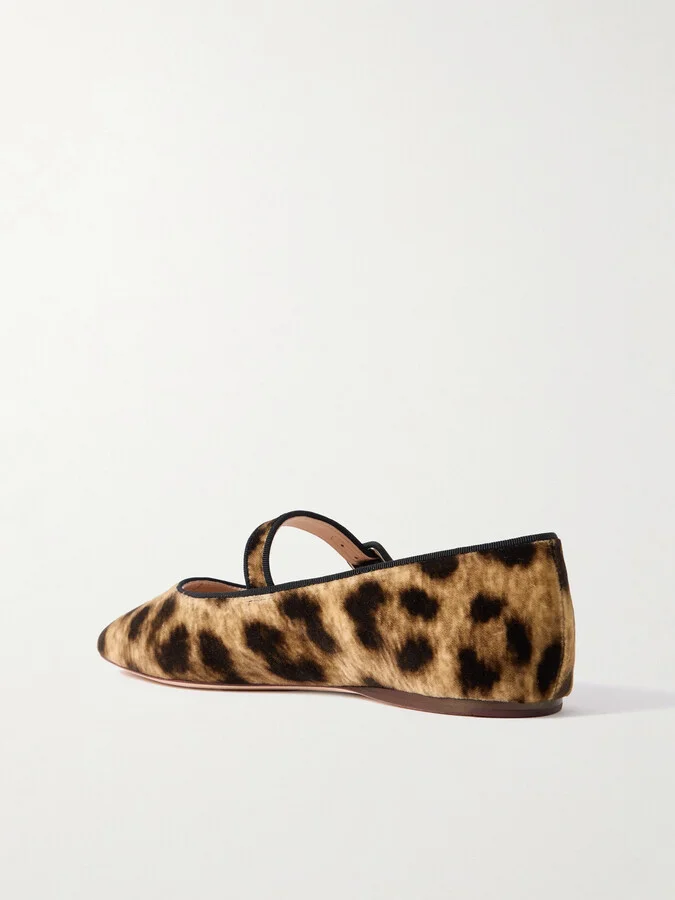 Loeffler Randall - Ginger Leopard-print Velvet Mary Jane Ballet Flats - Animal print - Image 3