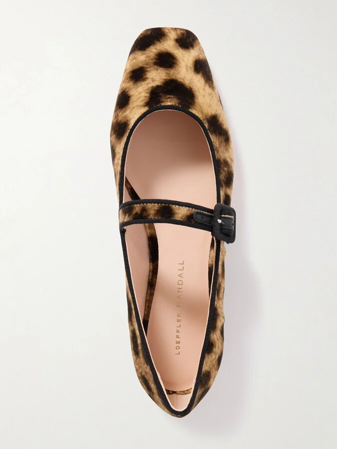 Loeffler Randall - Ginger Leopard-print Velvet Mary Jane Ballet Flats - Animal print - Image 5