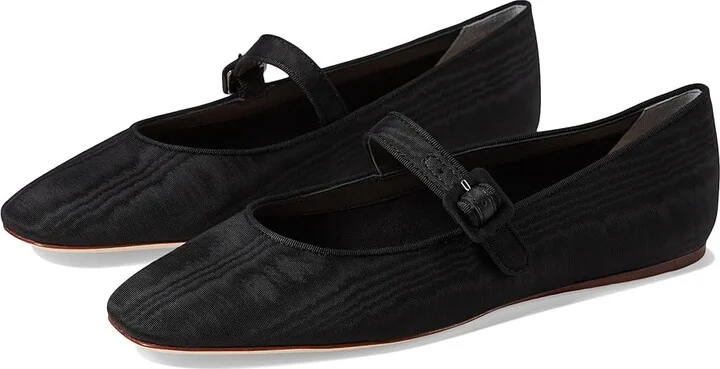 Loeffler Randall Ginger Mary Jane Flat Women's Shoes Black/Black : 5 B - Medium, Leather