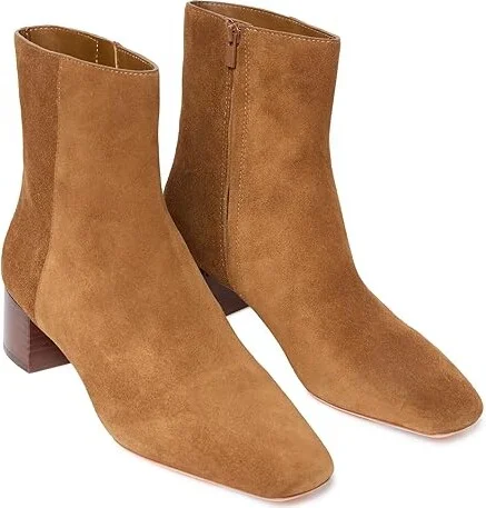 Loeffler Randall Ginny Square Toe Ankle Boot Women's Boots Cacao : 5 B - Medium, Leather