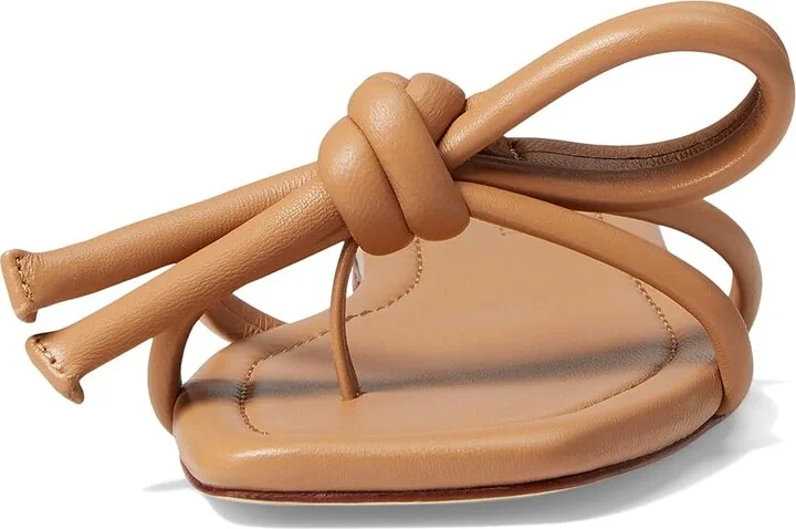 Loeffler Randall Hadley Leather Bow Flat Sandal Women's Shoes Dune : 5.5 B - Medium, Suede - Image 2