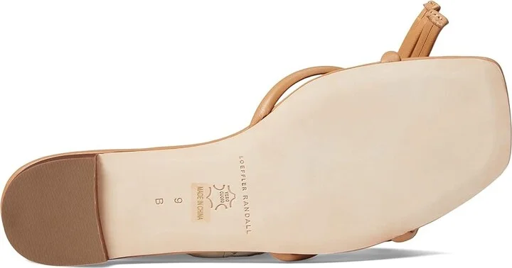 Loeffler Randall Hadley Leather Bow Flat Sandal Women's Shoes Dune : 5.5 B - Medium, Suede - Image 3