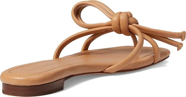 Loeffler Randall Hadley Leather Bow Flat Sandal Women's Shoes Dune : 5.5 B - Medium, Suede - Image 4