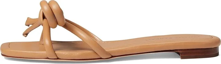 Loeffler Randall Hadley Leather Bow Flat Sandal Women's Shoes Dune : 5.5 B - Medium, Suede - Image 5