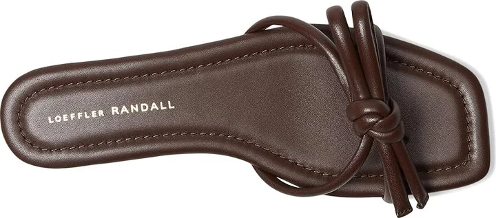 Loeffler Randall Hadley Leather Bow Flat Sandal Women's Shoes Dune : 5.5 B - Medium, Suede - Image 6