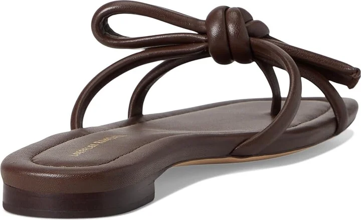 Loeffler Randall Hadley Leather Bow Flat Sandal Women's Shoes Dune : 5.5 B - Medium, Suede - Image 8