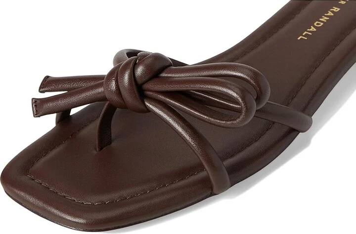 Loeffler Randall Hadley Leather Bow Flat Sandal Women's Shoes Dune : 5.5 B - Medium, Suede - Image 11