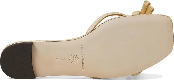 Loeffler Randall Hadley Leather Bow Flat Sandal Women's Shoes Natural : 5 B - Medium, Suede - Image 3