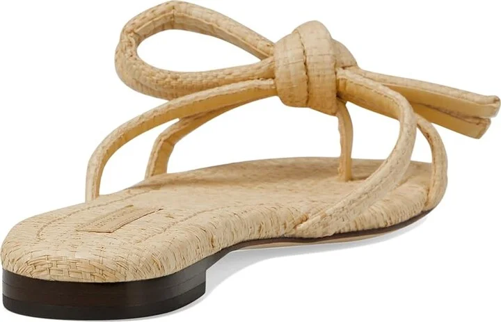 Loeffler Randall Hadley Leather Bow Flat Sandal Women's Shoes Natural : 5 B - Medium, Suede - Image 4