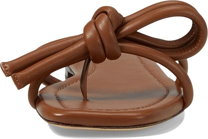 Loeffler Randall Hadley Leather Bow Flat Sandal Women's Shoes Timber : 5 B - Medium, Suede - Image 2