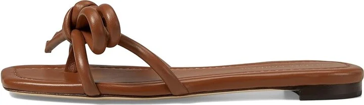 Loeffler Randall Hadley Leather Bow Flat Sandal Women's Shoes Timber : 5 B - Medium, Suede - Image 5
