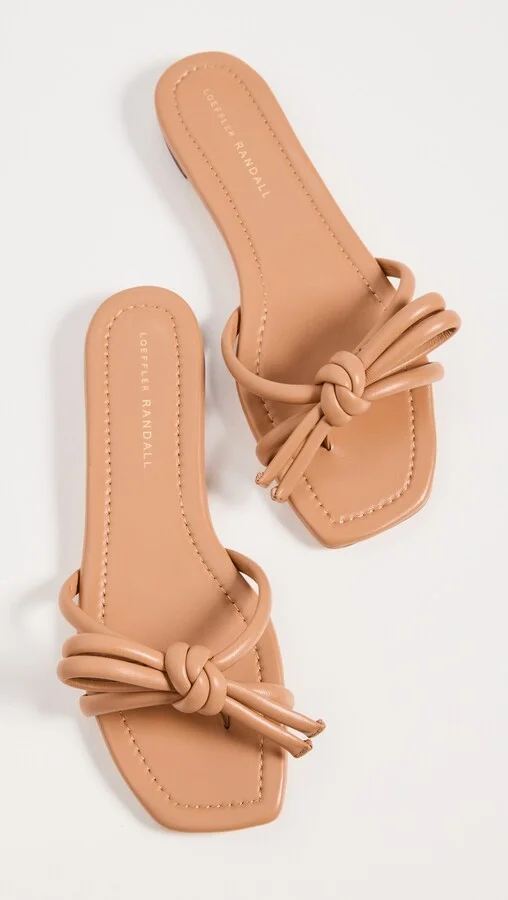 Loeffler Randall Hadley Leather Bow Flat Sandals - Image 3