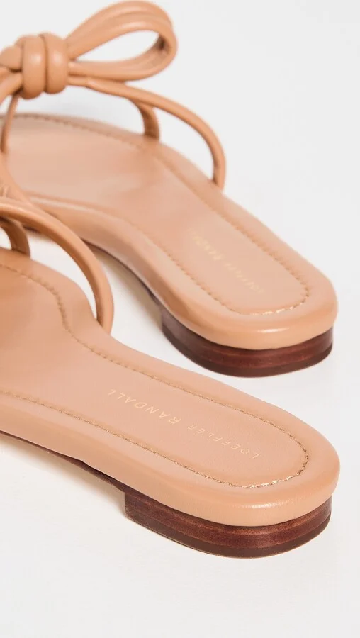 Loeffler Randall Hadley Leather Bow Flat Sandals - Image 4