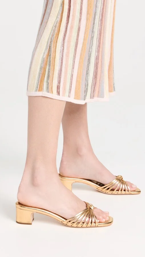 Loeffler Randall Hazel Knot Mid Heel Mule Sandals - Image 4