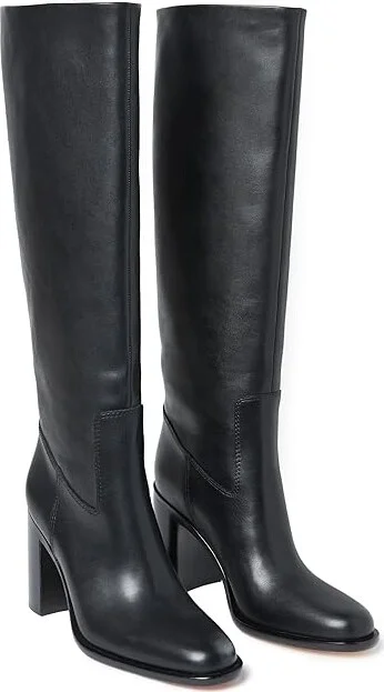 Loeffler Randall Heidi Tall Almond Toe Boot With Welt Women's Boots Black : 6.5 B - Medium, Leather