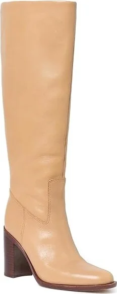 Loeffler Randall Heidi Tall Almond Toe Boot With Welt Women's Boots Khaki : 8.5 B - Medium, Leather - Image 3