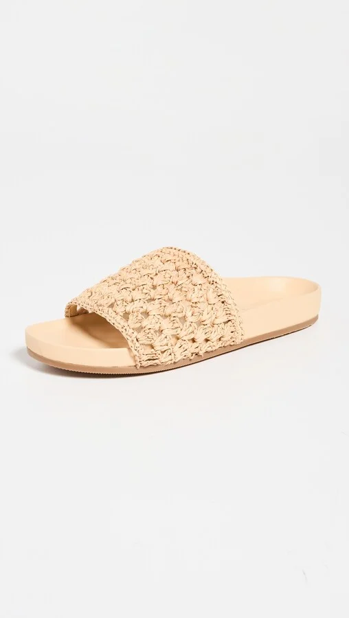 Loeffler Randall Henri Crochet Raffia Band Footbed Sandals - Image 3