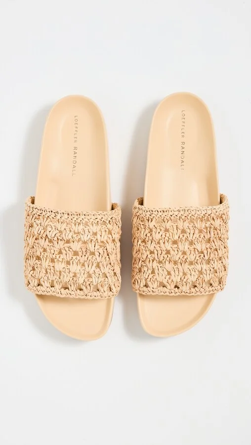 Loeffler Randall Henri Crochet Raffia Band Footbed Sandals - Image 4
