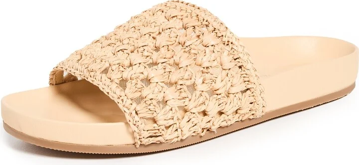 Loeffler Randall Henri Crochet Raffia Band Footbed Sandals