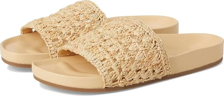 Loeffler Randall Henri Crochet Raffia Band Footbed Sandals Women's Sandals Natural : 5 B - Medium, Leather