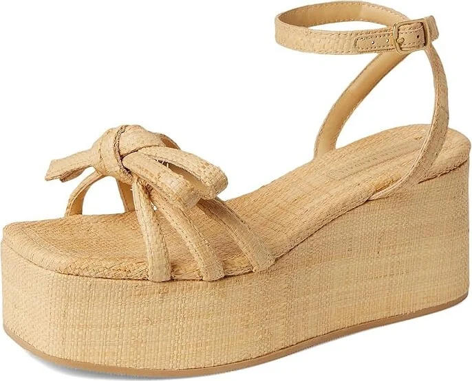Loeffler Randall Hudson Platorm Bow Sandals Women's Wedge Shoes Natural : 10.5 B - Medium, Synthetic - Image 5