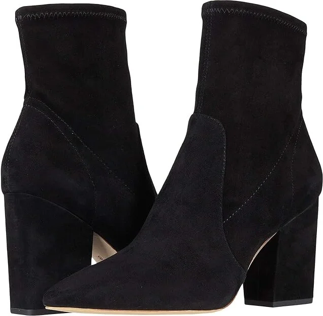 Loeffler Randall Isla Slim Ankle Bootie Women's Shoes Black 1 : 9 B - Medium, Suede