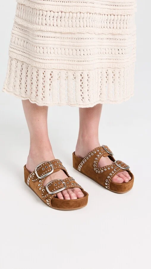 Loeffler Randall Jack Two Band Sandals With Studs - Image 5