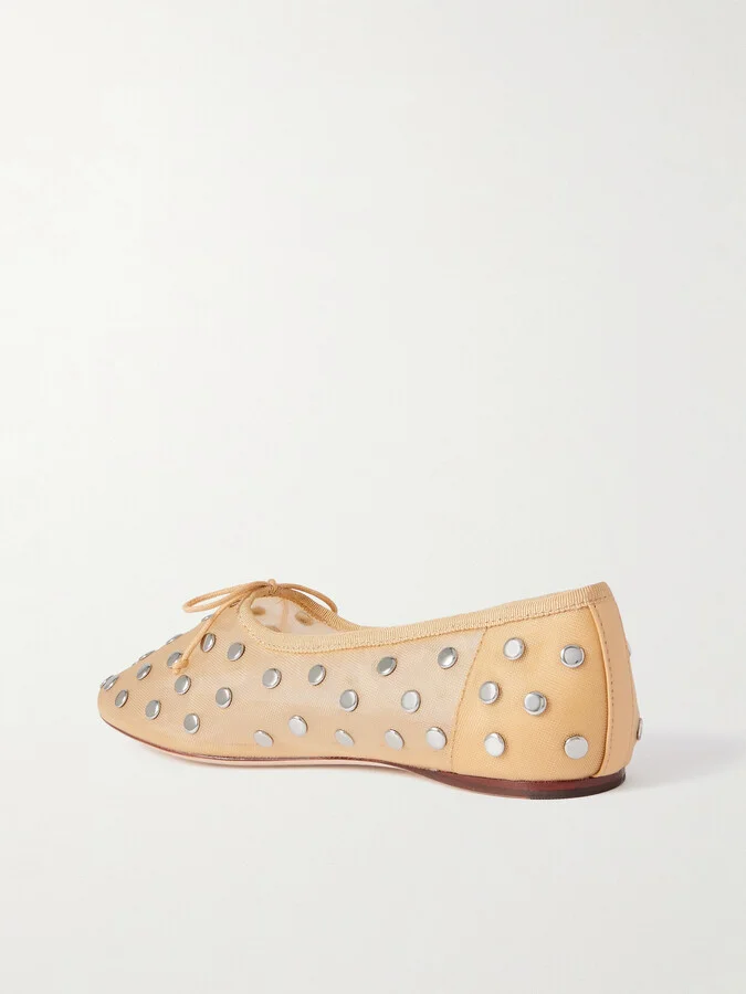 Loeffler Randall - Landon Embellished Mesh Ballet Flats - Neutrals - Image 3