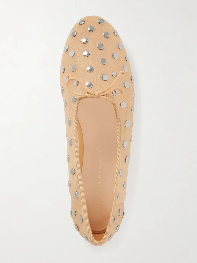 Loeffler Randall - Landon Embellished Mesh Ballet Flats - Neutrals - Image 5