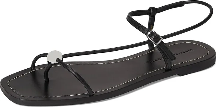 Loeffler Randall Lara Strappy Flat Sandals with Ball Women's Wedge Shoes Black : 8.5 B - Medium, Leather - Image 5