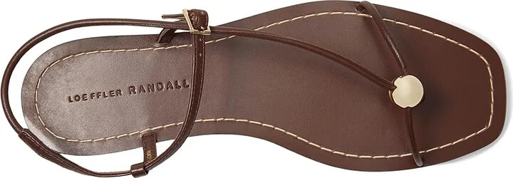 Loeffler Randall Lara Strappy Flat Sandals with Ball Women's Wedge Shoes Espresso : 11.5 B - Medium, Leather - Image 2