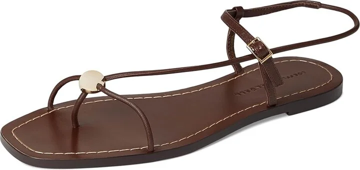 Loeffler Randall Lara Strappy Flat Sandals with Ball Women's Wedge Shoes Espresso : 11.5 B - Medium, Leather - Image 5