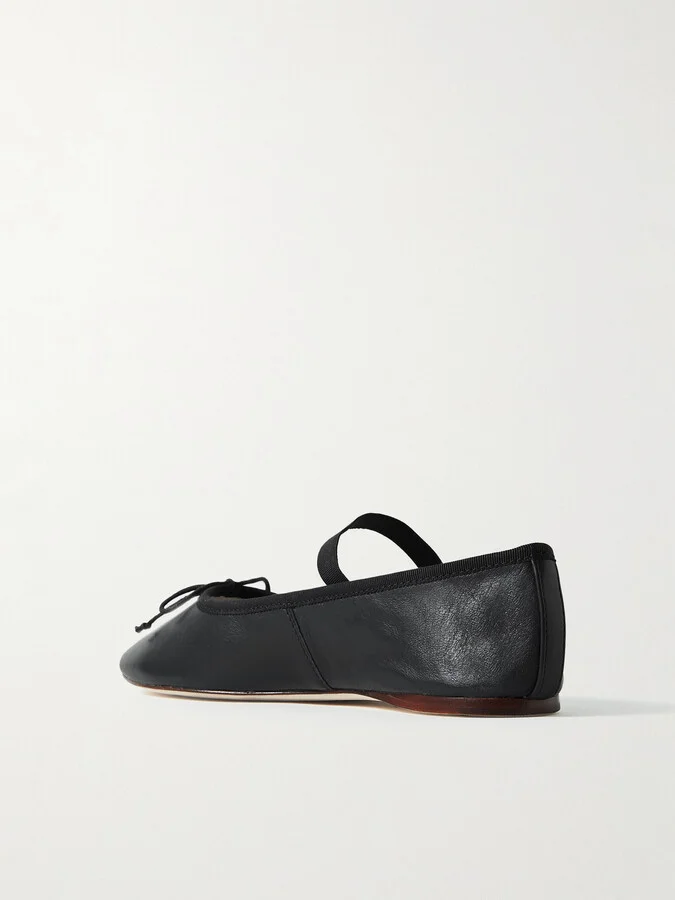 Loeffler Randall - Leonie Bow-embellished Leather Flats - Black - Image 3