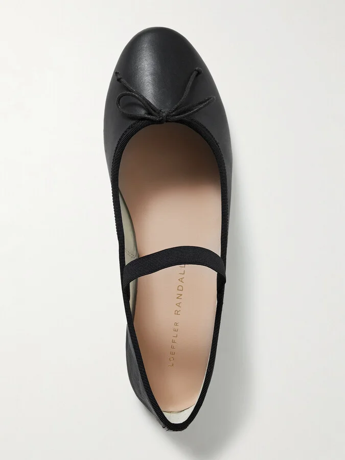 Loeffler Randall - Leonie Bow-embellished Leather Flats - Black - Image 5